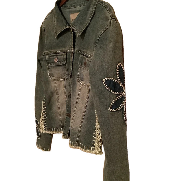 CREST~VINTAGE~BOHO~JEAN JACKET~S~ - Picture 2 of 16